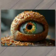 4x6" Eye Roll Pun Eye in a Baked Roll Surreal Weird Unusual Strange Crazy