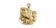 Polar Bear Pendant Jewelry 14k Gold Handmade Polar Bear And Cub Pendant PBR2-PG