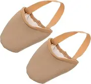 WHAMVOX 1 Pair Dancers Toe Pads Protector Slip Forefoot Cushioning Socks for Ballet Yoga Dance Comfortable Toe Covers for Women Reducing Strain Enhancing Stability Light Brown