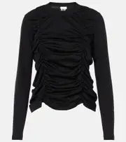 [Noir Kei Ninomiya] Noir Kei Ninomiya Ruffled cotton top AU 8 black