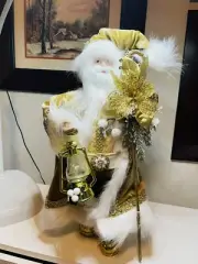 Beautiful Neiman Marcus Gold Santa New with Tag