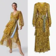 DVF Silvia leopard wrap midi dress 2. nwt orig $578