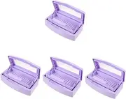 Healvian 4pcs Cleaning Case for Nail Tools Manicure Tool Storage Box Nail Clipper Cleaning Tray Organizer Salon