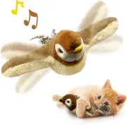 Cat Toys, Flapping Wings Sparrow, No Flying, Chirping Bird Sparrow