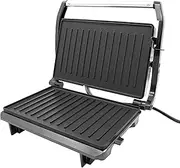 [Quest] 34340 Panini Press and Grill Sandwich Maker/Compact Stainless Steel Design/Non-Stick Hotplates/Cool Touch Floating Hinge Handle/Automatic Temperature Control
