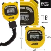 Digital Sports Stopwatch Timer w/ Large Display & Buttons Water Resistant Yellow