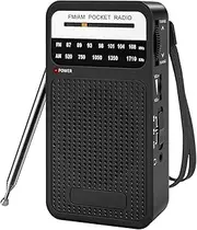 OPLLER AM FM Pocket Radio, Transistor Radio with Loudspeaker, Headphone, Portable Radio for Indoor, Outdoor Use