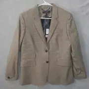 Rag and Bone Abraham Moon Camel/Blk Rona Blazer Women's Size 12 NWT