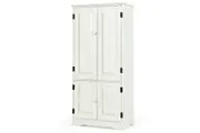 Giantex Freestanding Storage Cabinet Wooden Storage Organizer Cream White