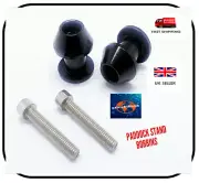 Motorcycle Paddock Stand Bobbins Swinging Arm BLACK/ALLOY 6MM UK Seller