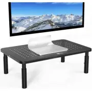 Monitor Stand Riser Adjustable Laptop Holder Triple Height Underneath Storage