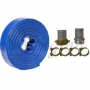 2" Inch X 100'Feet Agricultural PVC LayFlat Discharge Pump Hose Pin Lug Coupling