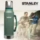 【美國 STANLEY】Classic經典系列 雙層不鏽鋼隔熱真空保溫瓶1.0L.保溫水壺.暖水瓶.保溫杯 / 304食用不鏽鋼.BPA-free / 10-01254 錘紋綠