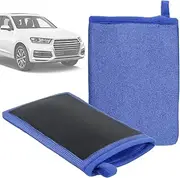 2Pcs Clay Mitt Non-Scratch Fiber Auto Detailing Mitt,Reusable Car Paint Cleaning Glove Effective Cleaning Clay Decontamination Mitt for Cleaning Polishing Detailing Cars Paint Glass 21x14cm