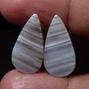12.00 Cts 100% Natural Pair White MONTANA Agate Cabochon Loose Gemstone TRD-2383