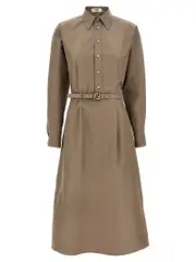 [Fendi] Fendi-Chemisier Midi Dress Abiti Grigio-Donna 42IT