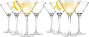 Luminthra Set of 8 Premium Lead-Free Martini Glasses, Exquisite Craftsmanship with Elegant Shape (8 SET)