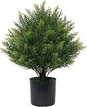 Artificial Topiary Ball Tree 19''T Artificial Bush Ball Tree UV Resistant Shrub Potted Artificial Plant for Outdoor Indoor Front Porch Garden (Green)