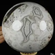 Gemstone 5.7" Crazy Lace Agate Hand Carved Crystal Ball/Sphere, Healing