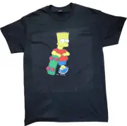 men's Bart Simpson skateboard T-shirt color black