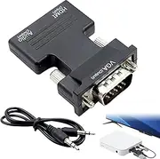 Bansusu 1 Set Vga to Hdmi Cable 1080P 60Hz Jack Stereo Audio Video Output Hdmi to Vga Adapter Converter Connector Adapter Vga to Hdmi Converter for Monitor Tv Computer Laptop Pc Projector and More