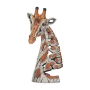Edge Sculpture - Miniature Giraffe Bust - Stone Resin - Garden & Home D?cor