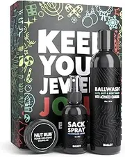 Ballsy Jolly Jewels Sack Pack, Men's Kit, Includes Ballwash, Nut Rub and Sack Spray, Ocean and Air