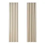 2X Blockout Curtains Blackout Window Curtain Eyelet 140x230cm Beige