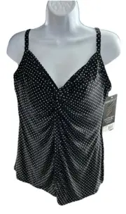 Miraclesuit Women’s Tankini Top 16 Black White Polka Dot