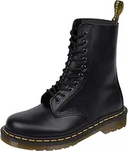 [Dr. Martens] Unisex 1490 10-Eye Boot Smooth Leather, Black, UK