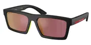 Prada Linea Rossa PS A07S 1BO10A Men's Sunglasses Black Size 55