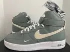 NIKE AIR FORCE 1 HIGH BY YOU ID CHENILLE SWOOSH SAGE GREEN OFF WHITE SZ 11 (16)