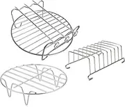 Air Fryer Accessories Multipurpose Double Layer Rack Set of 3 With Skewer Round Cooking Rack Fits Most 2.5QT or Above Air Fryers