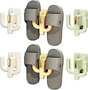 ROLUXENTIA 6 Pack Wall Mounted Shoe Rack - Premium Hanging Shoe Organizer Shelf with Sticky Hanging Mounts, Door Shoe Hangers with Hooks for Slippers Storage, Mix Color