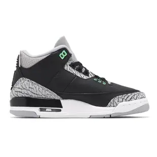 Nike Air Jordan 3 Retro GS Green Glow 大童 女鞋 3代 黑 綠 爆裂紋 DM0967-031