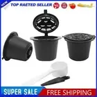 6Pcs Refillable Reuse Coffee Capsule Filters for Nespresso Machine (Black)