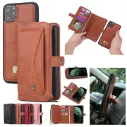 For iPhone 15 Pro Max 6S 7 8+ Detachable Luxury Leather Purse Zipper Case Cover