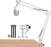 For Razer Seiren Mini Mic White Boom Arm, Mic Desk White Stand Compatible with razer seiren mini, Microphone White Boom Arm for Gaming, Home and Office Recording