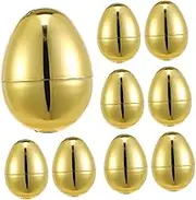 ULTECHNOVO 20Pcs Golden Fillable Easter Eggs Reusable Plastic Egg Boxes for Easter Decorations for Parties and Enhancing Ambiance Office Shops