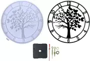 Clock Resin Mold, Arabic Numerals Silicone Clock Molds with Movement, Tree Clock