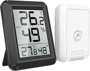 AMIR Indoor Outdoor Thermometer, Digital Hygrometer, Humidity Monitor Wireless with LCD Display, Room Thermometer and Humidity Gauge for Home, Office etc (Specification 1)