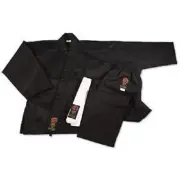 ProForce Gladiator Karate Uniform Gi Black w/ White Belt - Adult Child Sizes