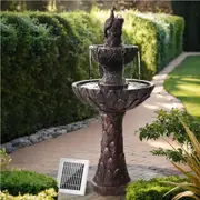 1x Gardeon Solar Water Feature 3 Tiers Peacock 106cm