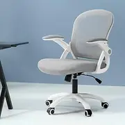 Artiss Ergonomic Office Chair Mesh Computer Desk Chairs with 105° Recline, Adjustable Seat Height and Armrests, with Mid Back and 360°-Swivel Seating White + Grey for Gaming Room Executive Home