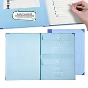 Emergency Document Organiser in Case I Go Missing Binder, Important Papers Folder with File Pockets for Family, School, Office (Blue)