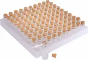 MaxMau 10ml Small Glass Bottles with Cork - 100 packs, Clear