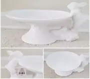 NWT~ Hobby Lobby~2013~Easter~White Bunny~Lge 10" Pedestal Cake Stand