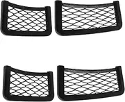 ABOOFAN 4pcs Car Side Pocket Organizer Mesh Storage Net Holder for Phones Wallets Snacks Convenient Car Interior Accessory for Tidy Organized Vehicle Use