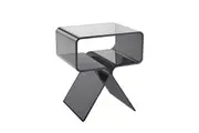 MIUZ Acrylic Bedside Table - Modern Transparent Nightstand, Waterproof & Space-Saving