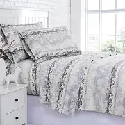 [Southshore Fine Living, Inc.] Abstraction, 100% Cotton Sheets King Size Set, 300 TC Deep Pocket Cotton King Sheet Set, Sateen Sheets, 22" Deep Pocket Fitted Sheet, Grey Pillow Cases, Grey Bedding Set
